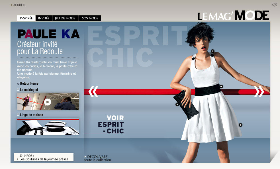 Web design Mag Mode fashion designer Paule Ka