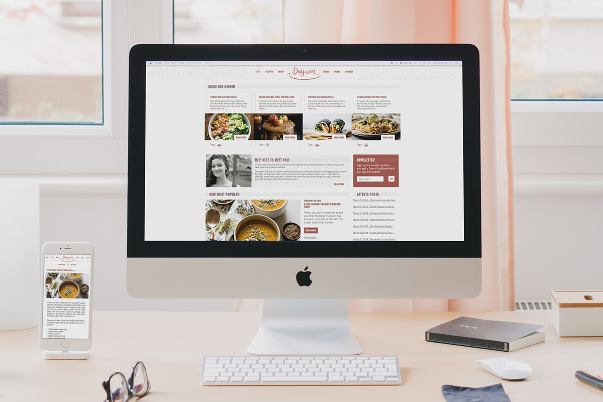 Webdesign template blog de recettes
