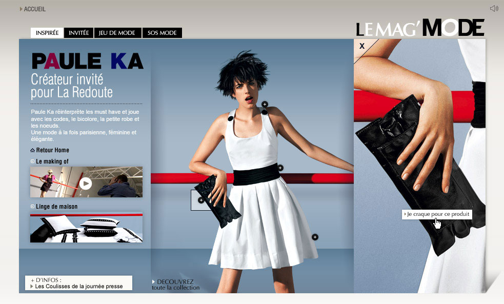 Web design Mag Mode fashion designer Paule Ka