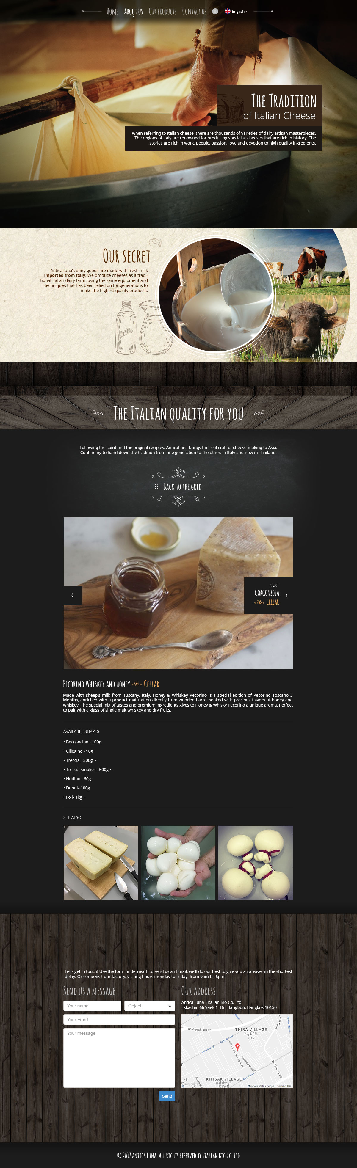 Webdesign Anticaluna fabrique de fromage Italien