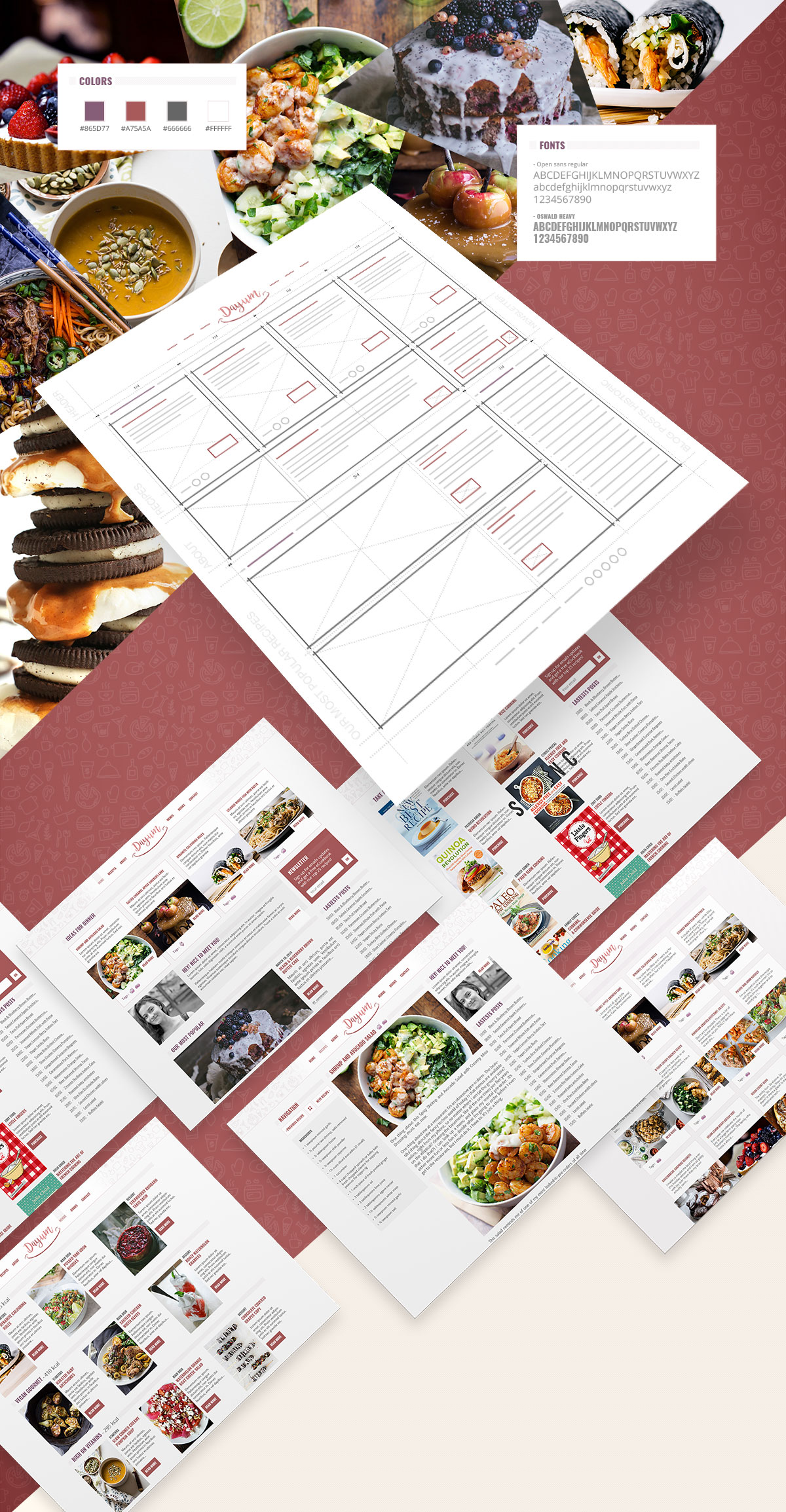Webdesign template blog de recettes
